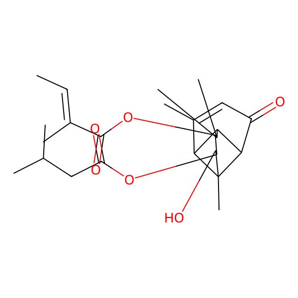 2D Structure of [(1R,2S,4S,5S,6S,7R,8R)-6-hydroxy-3,3,7,9-tetramethyl-5-(3-methylbutanoyloxy)-11-oxo-4-tricyclo[5.4.0.02,8]undec-9-enyl] (Z)-2-methylbut-2-enoate