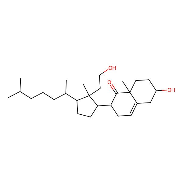 2D Structure of (2S,6S,8aS)-6-hydroxy-2-[(1S,2R,3R)-2-(2-hydroxyethyl)-2-methyl-3-[(2R)-6-methylheptan-2-yl]cyclopentyl]-8a-methyl-2,3,5,6,7,8-hexahydronaphthalen-1-one