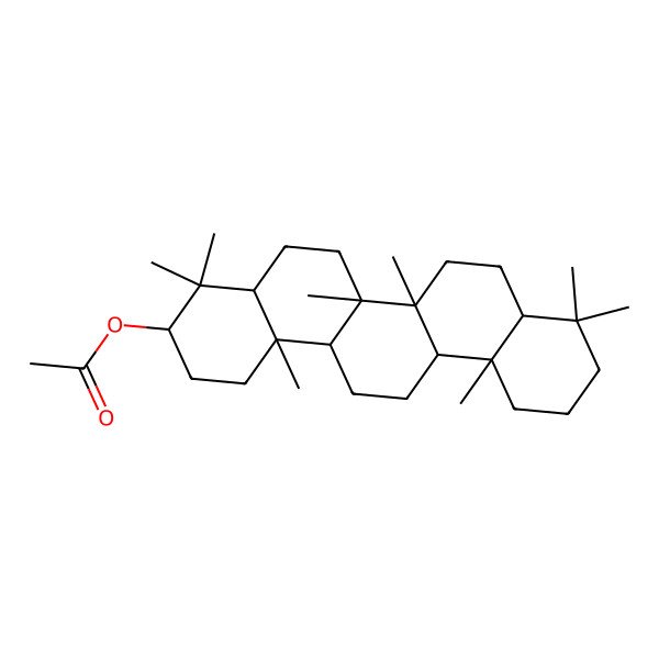 2D Structure of [(3S,4aR,6aR,6aR,6bS,8aR,12aR,14aS,14bR)-4,4,6a,6b,9,9,12a,14b-octamethyl-1,2,3,4a,5,6,6a,7,8,8a,10,11,12,13,14,14a-hexadecahydropicen-3-yl] acetate
