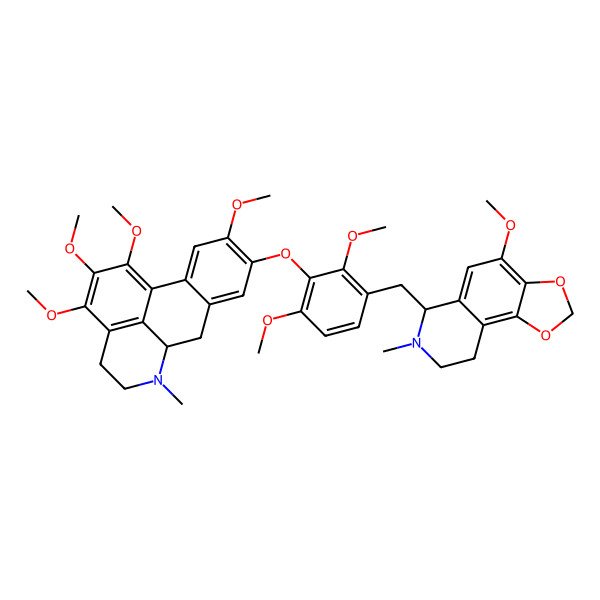 2D Structure of 6-[[2,4-dimethoxy-3-[(1,2,3,10-tetramethoxy-6-methyl-5,6,6a,7-tetrahydro-4H-dibenzo[de,g]quinolin-9-yl)oxy]phenyl]methyl]-4-methoxy-7-methyl-8,9-dihydro-6H-[1,3]dioxolo[4,5-f]isoquinoline