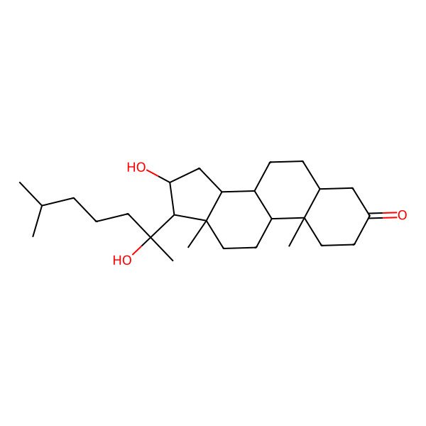 2D Structure of 16-Hydroxy-17-(2-hydroxy-6-methylheptan-2-yl)-10,13-dimethyl-1,2,4,5,6,7,8,9,11,12,14,15,16,17-tetradecahydrocyclopenta[a]phenanthren-3-one
