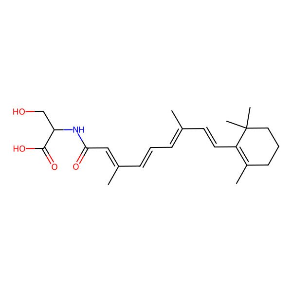 2D Structure of (2S)-2-[[(2E,4E,6E,8E)-3,7-dimethyl-9-(2,6,6-trimethylcyclohexen-1-yl)nona-2,4,6,8-tetraenoyl]amino]-3-hydroxypropanoic acid