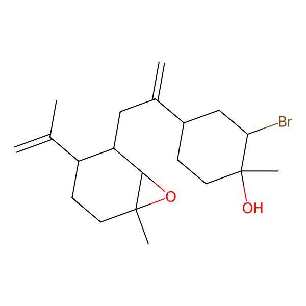 2D Structure of 2-Bromo-1-methyl-4-[3-(6-methyl-3-prop-1-en-2-yl-7-oxabicyclo[4.1.0]heptan-2-yl)prop-1-en-2-yl]cyclohexan-1-ol