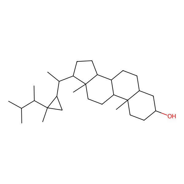 2D Structure of 10,13-dimethyl-17-[1-[2-methyl-2-(3-methylbutan-2-yl)cyclopropyl]ethyl]-2,3,4,5,6,7,8,9,11,12,14,15,16,17-tetradecahydro-1H-cyclopenta[a]phenanthren-3-ol