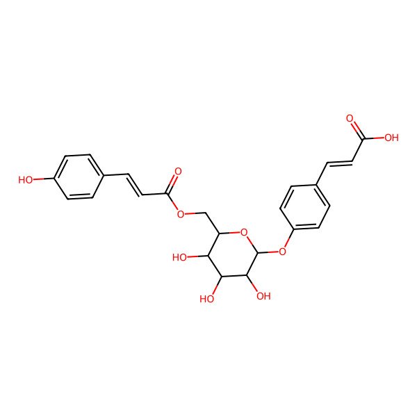 2D Structure of 3-[4-[3,4,5-Trihydroxy-6-[3-(4-hydroxyphenyl)prop-2-enoyloxymethyl]oxan-2-yl]oxyphenyl]prop-2-enoic acid