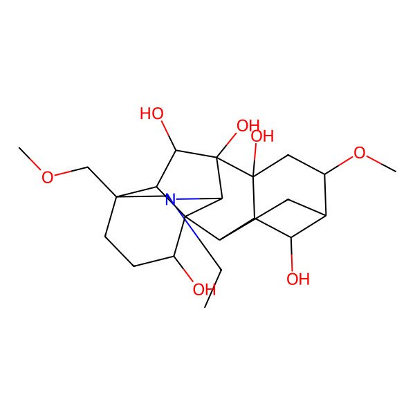 2D Structure of (1S,2R,3R,4R,5S,6S,8R,9S,10S,13S,16S,17R,18S)-11-ethyl-6-methoxy-13-(methoxymethyl)-11-azahexacyclo[7.7.2.12,5.01,10.03,8.013,17]nonadecane-4,8,9,16,18-pentol