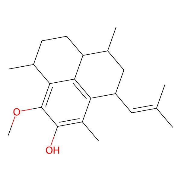 2D Structure of (4R,6S,6aR,9S)-1-methoxy-3,6,9-trimethyl-4-(2-methylprop-1-enyl)-5,6,6a,7,8,9-hexahydro-4H-phenalen-2-ol
