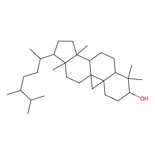 2D Structure of (1S,3R,6S,8R,11S,12S,15R,16R)-15-[(2R,5S)-5,6-dimethylheptan-2-yl]-7,7,12,16-tetramethylpentacyclo[9.7.0.01,3.03,8.012,16]octadecan-6-ol