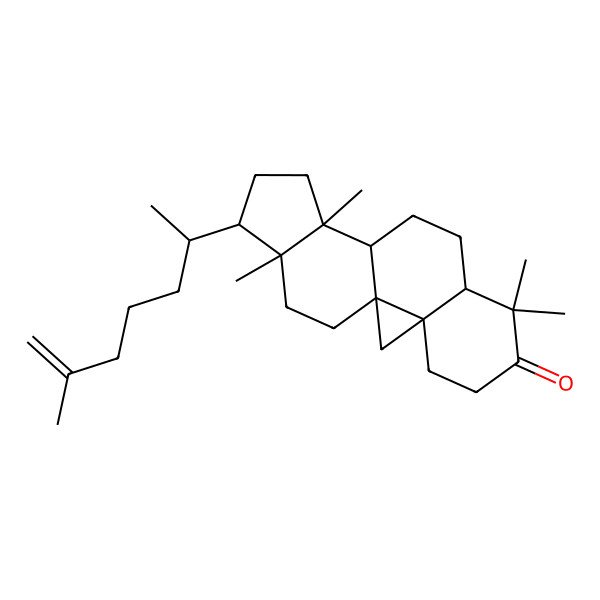 2D Structure of (1S,3R,8R,11S,12S,15R,16R)-7,7,12,16-tetramethyl-15-[(2R)-6-methylhept-6-en-2-yl]pentacyclo[9.7.0.01,3.03,8.012,16]octadecan-6-one