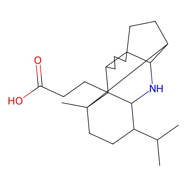 2D Structure of 3-[(1S,2R,3R,7R,10S,11R,13S,14R)-1-methyl-14-propan-2-yl-12-azapentacyclo[8.6.0.02,13.03,7.07,11]hexadecan-2-yl]propanoic acid