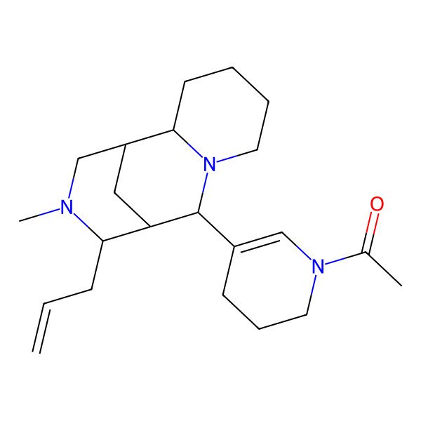 2D Structure of 1-[5-[(1R,8S,9R)-11-methyl-10-prop-2-enyl-7,11-diazatricyclo[7.3.1.02,7]tridecan-8-yl]-3,4-dihydro-2H-pyridin-1-yl]ethanone