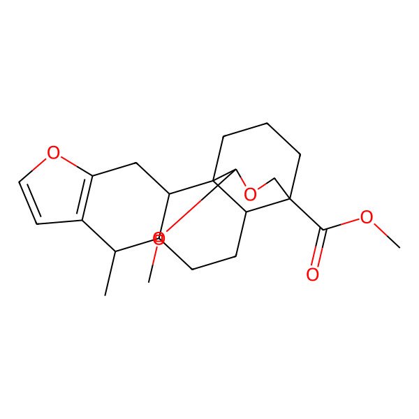 2D Structure of methyl (1R,2S,9R,10S,13R,14R,17S)-17-methoxy-9-methyl-5,16-dioxapentacyclo[12.3.3.01,13.02,10.04,8]icosa-4(8),6-diene-14-carboxylate