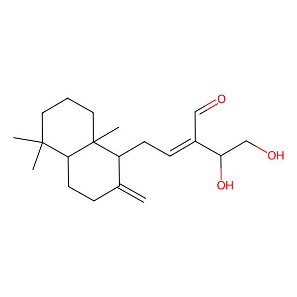2D Structure of (E)-4-[(1S,4aS,8aS)-5,5,8a-trimethyl-2-methylidene-3,4,4a,6,7,8-hexahydro-1H-naphthalen-1-yl]-2-[(1S)-1,2-dihydroxyethyl]but-2-enal