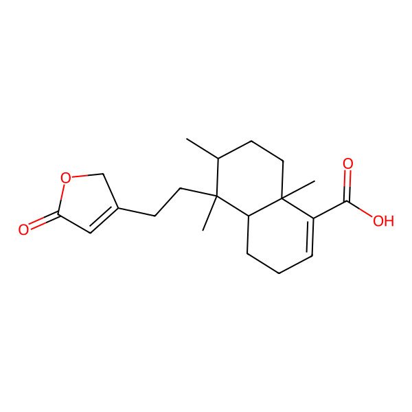 2D Structure of (4aS,5S,6R,8aR)-5,6,8a-trimethyl-5-[2-(5-oxo-2H-furan-3-yl)ethyl]-3,4,4a,6,7,8-hexahydronaphthalene-1-carboxylic acid
