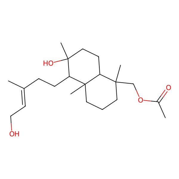 2D Structure of [(1S,4aS,5R,6R,8aR)-6-hydroxy-5-[(E)-5-hydroxy-3-methylpent-3-enyl]-1,4a,6-trimethyl-3,4,5,7,8,8a-hexahydro-2H-naphthalen-1-yl]methyl acetate