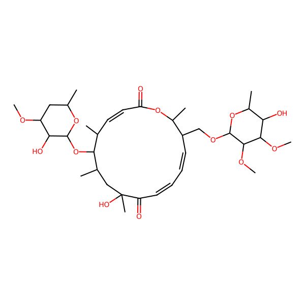 2D Structure of 9-Hydroxy-15-[(5-hydroxy-3,4-dimethoxy-6-methyloxan-2-yl)oxymethyl]-6-(3-hydroxy-4-methoxy-6-methyloxan-2-yl)oxy-5,7,9,16-tetramethyl-1-oxacyclohexadeca-3,11,13-triene-2,10-dione