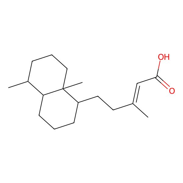 2D Structure of (E)-5-[(1R,4aS,5S,8aS)-5,8a-dimethyl-2,3,4,4a,5,6,7,8-octahydro-1H-naphthalen-1-yl]-3-methylpent-2-enoic acid