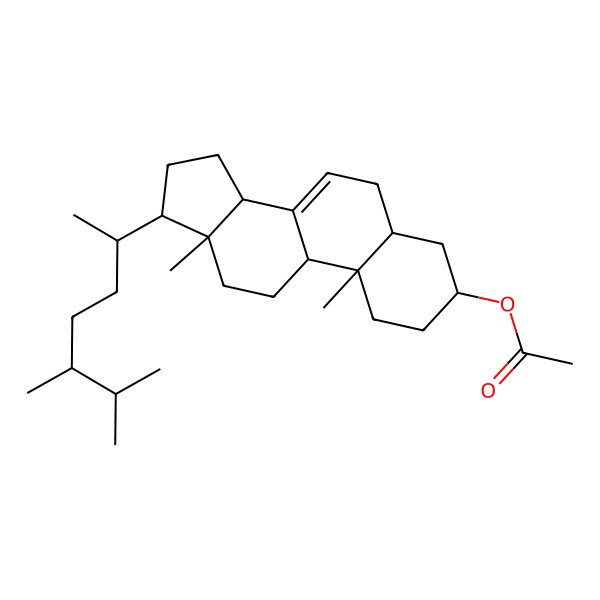 2D Structure of [(3S,5S,9R,10S,13R,14R,17R)-17-[(2R,5R)-5,6-dimethylheptan-2-yl]-10,13-dimethyl-2,3,4,5,6,9,11,12,14,15,16,17-dodecahydro-1H-cyclopenta[a]phenanthren-3-yl] acetate