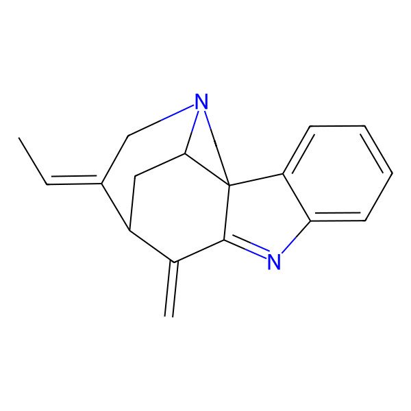 2D Structure of (1R,11R,12E,17S)-12-ethylidene-10-methylidene-8,14-diazapentacyclo[9.5.2.01,9.02,7.014,17]octadeca-2,4,6,8-tetraene