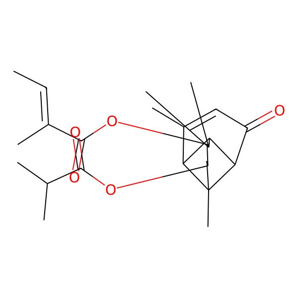 2D Structure of [3,3,7,9-Tetramethyl-5-(2-methylpropanoyloxy)-11-oxo-4-tricyclo[5.4.0.02,8]undec-9-enyl] 2-methylbut-2-enoate