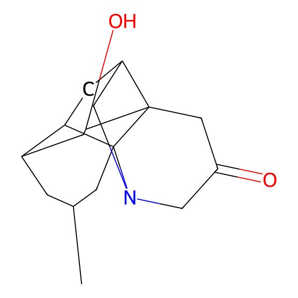 2D Structure of (1R,2R,4S,10R,11S,13S,15R)-11-hydroxy-15-methyl-6-azapentacyclo[8.6.0.01,6.02,13.04,10]hexadecan-8-one