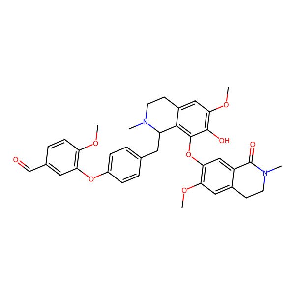 2D Structure of 3-[4-[[(1S)-7-hydroxy-6-methoxy-8-[(6-methoxy-2-methyl-1-oxo-3,4-dihydroisoquinolin-7-yl)oxy]-2-methyl-3,4-dihydro-1H-isoquinolin-1-yl]methyl]phenoxy]-4-methoxybenzaldehyde
