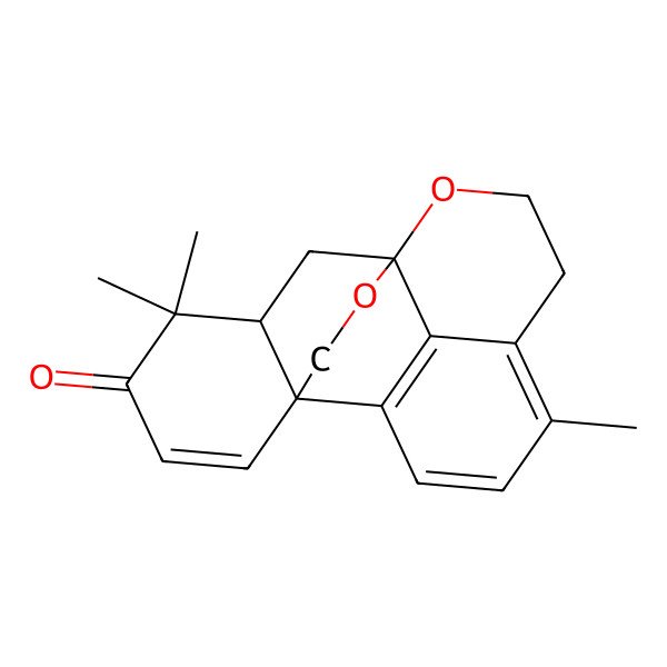 2D Structure of (1R,10S,12S)-5,13,13-trimethyl-9,18-dioxapentacyclo[8.6.2.12,6.01,12.010,19]nonadeca-2(19),3,5,15-tetraen-14-one