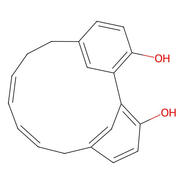 2D Structure of (8E,10Z)-tricyclo[12.3.1.12,6]nonadeca-1(17),2,4,6(19),8,10,14(18),15-octaene-3,17-diol