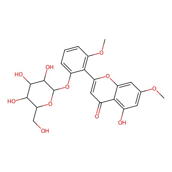 2D Structure of 5-Hydroxy-7-methoxy-2-[2-methoxy-6-[3,4,5-trihydroxy-6-(hydroxymethyl)oxan-2-yl]oxyphenyl]chromen-4-one