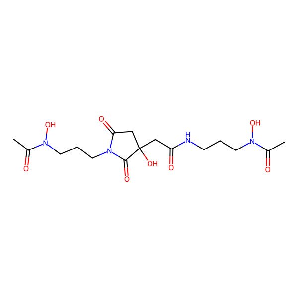 2D Structure of N-[3-[acetyl(hydroxy)amino]propyl]-2-[1-[3-[acetyl(hydroxy)amino]propyl]-3-hydroxy-2,5-dioxopyrrolidin-3-yl]acetamide