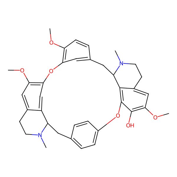 2D Structure of (1R,16S)-10,21,25-trimethoxy-15,30-dimethyl-7,23-dioxa-15,30-diazaheptacyclo[22.6.2.23,6.18,12.118,22.027,31.016,34]hexatriaconta-3(36),4,6(35),8(34),9,11,18(33),19,21,24,26,31-dodecaen-9-ol
