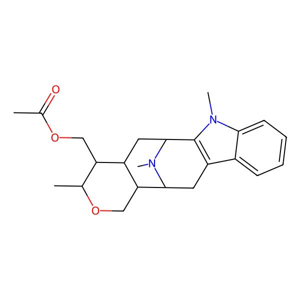 2D Structure of (3,16,20-Trimethyl-15-oxa-3,20-diazapentacyclo[10.7.1.02,10.04,9.013,18]icosa-2(10),4,6,8-tetraen-17-yl)methyl acetate