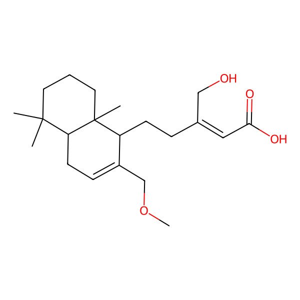 2D Structure of 3-(Hydroxymethyl)-5-[2-(methoxymethyl)-5,5,8a-trimethyl-1,4,4a,6,7,8-hexahydronaphthalen-1-yl]pent-2-enoic acid