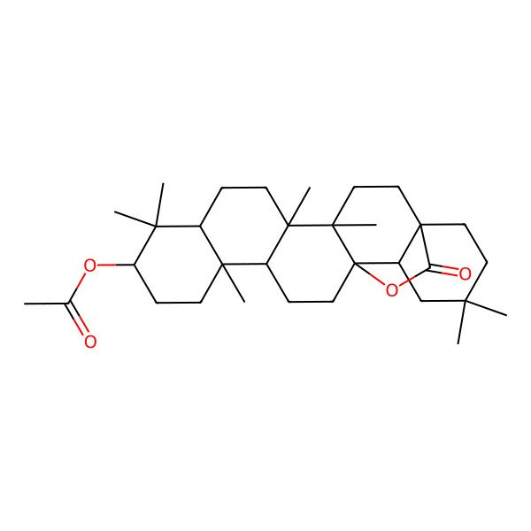 2D Structure of (4,5,9,9,13,20,20-Heptamethyl-23-oxo-24-oxahexacyclo[15.5.2.01,18.04,17.05,14.08,13]tetracosan-10-yl) acetate