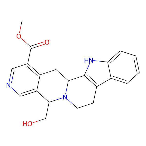 2D Structure of Methyl 14-(hydroxymethyl)-3,13,17-triazapentacyclo[11.8.0.02,10.04,9.015,20]henicosa-2(10),4,6,8,15,17,19-heptaene-19-carboxylate