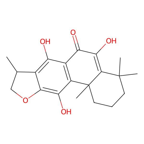 2D Structure of (8R,11bS)-5,7,11-trihydroxy-4,4,8,11b-tetramethyl-2,3,8,9-tetrahydro-1H-naphtho[2,1-f][1]benzofuran-6-one