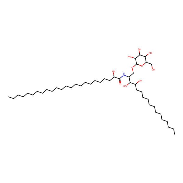 2D Structure of (2R)-N-[(2S,3S,4R)-3,4-dihydroxy-1-[(2R,3S,4S,5R,6R)-3,4,5-trihydroxy-6-(hydroxymethyl)oxan-2-yl]oxyheptadecan-2-yl]-2-hydroxytetracosanamide