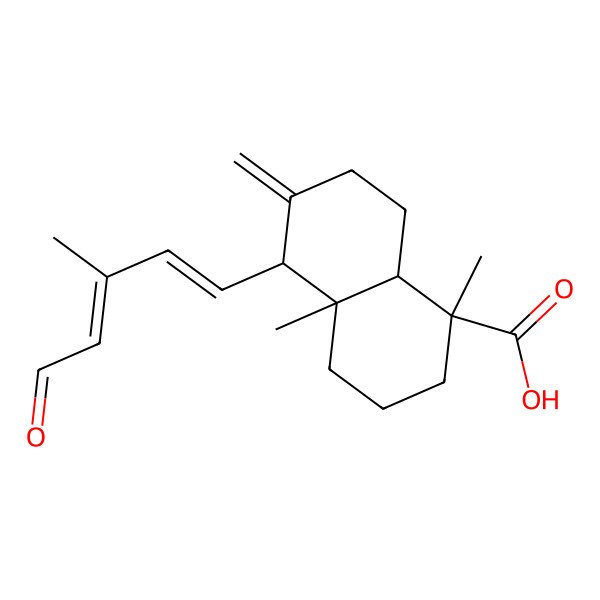 2D Structure of (1S,4aS,5S,8aR)-1,4a-dimethyl-6-methylidene-5-[(1Z,3E)-3-methyl-5-oxopenta-1,3-dienyl]-3,4,5,7,8,8a-hexahydro-2H-naphthalene-1-carboxylic acid