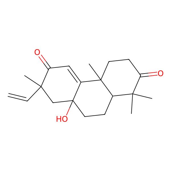 2D Structure of (4aR,7S,8aS,10aS)-7-ethenyl-8a-hydroxy-1,1,4a,7-tetramethyl-3,4,8,9,10,10a-hexahydrophenanthrene-2,6-dione