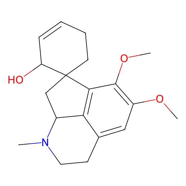 2D Structure of 10,11-Dimethoxy-5-methylspiro[5-azatricyclo[6.3.1.04,12]dodeca-1(12),8,10-triene-2,6'-cyclohex-2-ene]-1'-ol