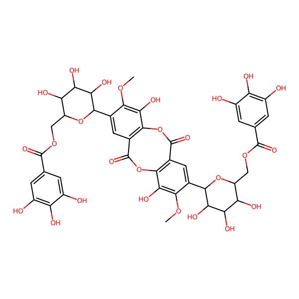 2D Structure of [6-[4,10-Dihydroxy-3,9-dimethoxy-6,12-dioxo-2-[3,4,5-trihydroxy-6-[(3,4,5-trihydroxybenzoyl)oxymethyl]oxan-2-yl]benzo[c][1,5]benzodioxocin-8-yl]-3,4,5-trihydroxyoxan-2-yl]methyl 3,4,5-trihydroxybenzoate
