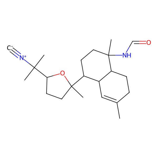 2D Structure of N-[(1R,4R,4aR,8aS)-4-[(2S,5R)-5-(2-isocyanopropan-2-yl)-2-methyloxolan-2-yl]-1,6-dimethyl-3,4,4a,7,8,8a-hexahydro-2H-naphthalen-1-yl]formamide