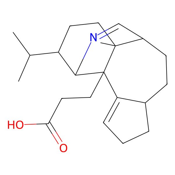 2D Structure of 3-[(1S,2S,7R,10S,13S,14R)-1-methyl-14-propan-2-yl-12-azatetracyclo[8.6.0.02,13.03,7]hexadeca-3,11-dien-2-yl]propanoic acid