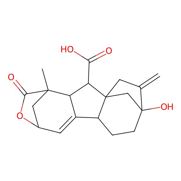 2D Structure of (1S,2S,3R,4R,7S,10S,13S)-13-hydroxy-4-methyl-14-methylidene-5-oxo-6-oxapentacyclo[11.2.1.14,7.01,10.03,9]heptadec-8-ene-2-carboxylic acid