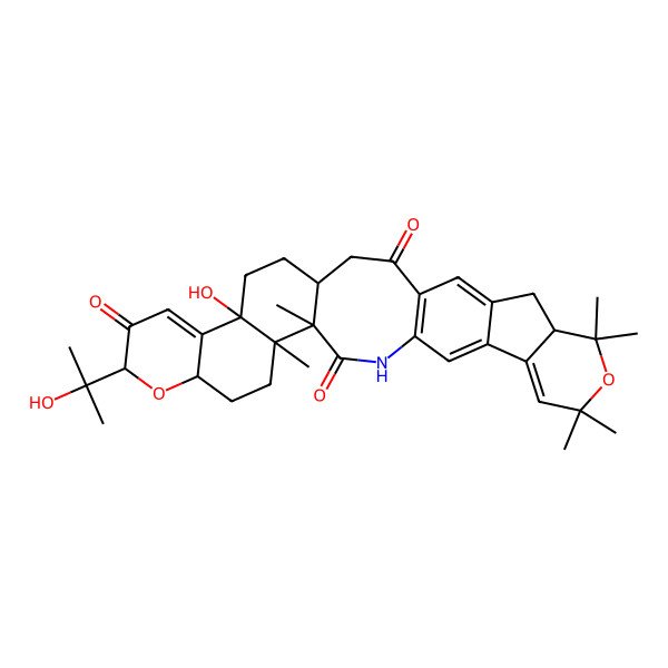 2D Structure of 22-Hydroxy-26-(2-hydroxypropan-2-yl)-1,9,9,11,11,31-hexamethyl-10,27-dioxa-3-azaheptacyclo[17.12.0.04,16.06,14.07,12.022,31.023,28]hentriaconta-4(16),5,7,14,23-pentaene-2,17,25-trione