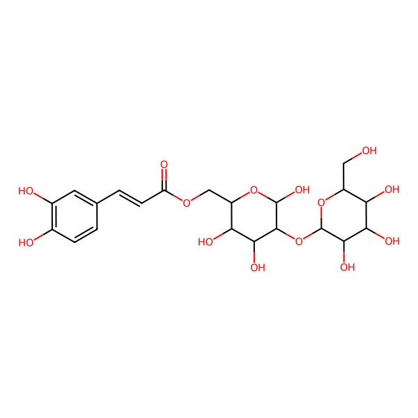 2D Structure of [3,4,6-Trihydroxy-5-[3,4,5-trihydroxy-6-(hydroxymethyl)oxan-2-yl]oxyoxan-2-yl]methyl 3-(3,4-dihydroxyphenyl)prop-2-enoate