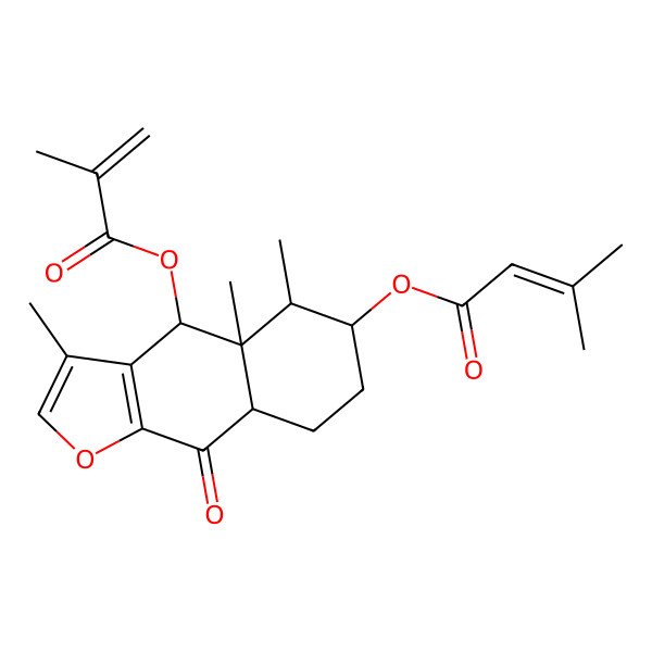 2D Structure of [3,4a,5-Trimethyl-4-(2-methylprop-2-enoyloxy)-9-oxo-4,5,6,7,8,8a-hexahydrobenzo[f][1]benzofuran-6-yl] 3-methylbut-2-enoate
