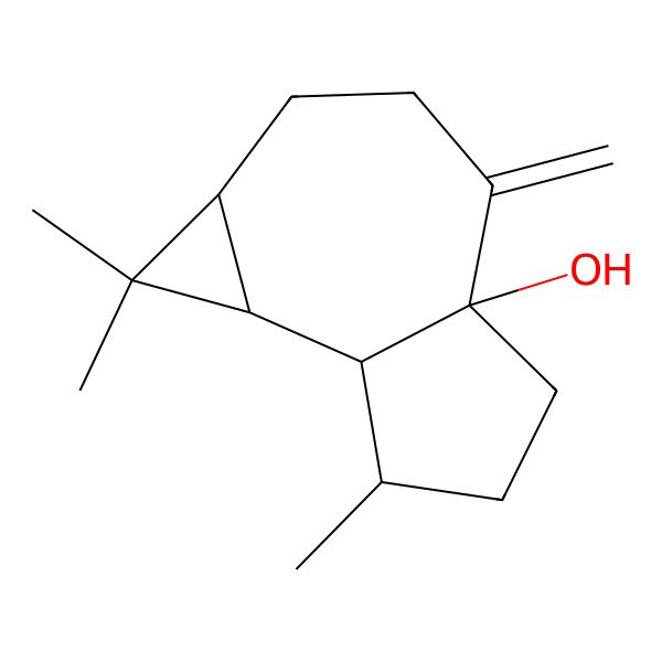 2D Structure of (1aS,4aR,7R,7aS,7bS)-1,1,7-trimethyl-4-methylidene-1a,2,3,5,6,7,7a,7b-octahydrocyclopropa[h]azulen-4a-ol