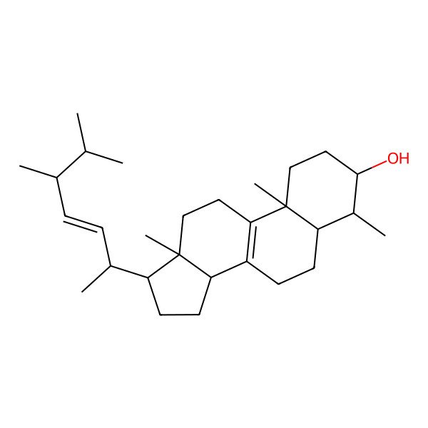 2D Structure of (3S,4S,5S,10S,13R,14R,17R)-17-[(E,2R,5R)-5,6-dimethylhept-3-en-2-yl]-4,10,13-trimethyl-2,3,4,5,6,7,11,12,14,15,16,17-dodecahydro-1H-cyclopenta[a]phenanthren-3-ol