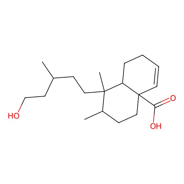2D Structure of (4aS,7S,8S,8aR)-8-[(3S)-5-hydroxy-3-methylpentyl]-7,8-dimethyl-1,2,5,6,7,8a-hexahydronaphthalene-4a-carboxylic acid